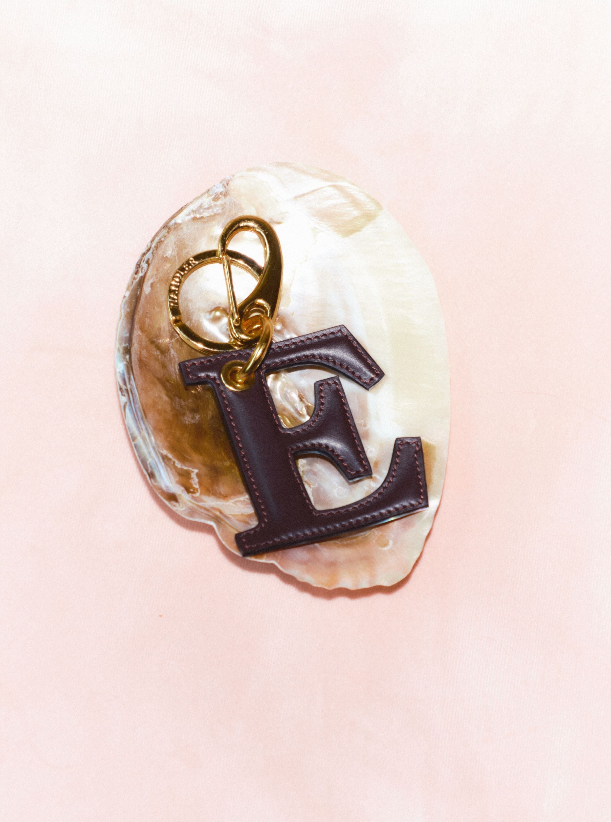 Bag Charm Letter - E - Grape