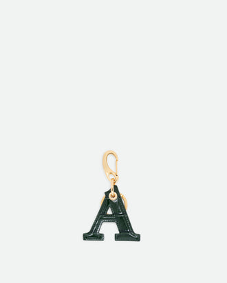 Bag Charm Letter - A - Olive Croco