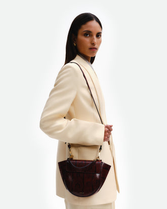 Hortensia Bag Mini - Bordeaux Python