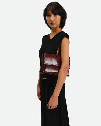 Jo Pouch Medium - Bordeaux Python