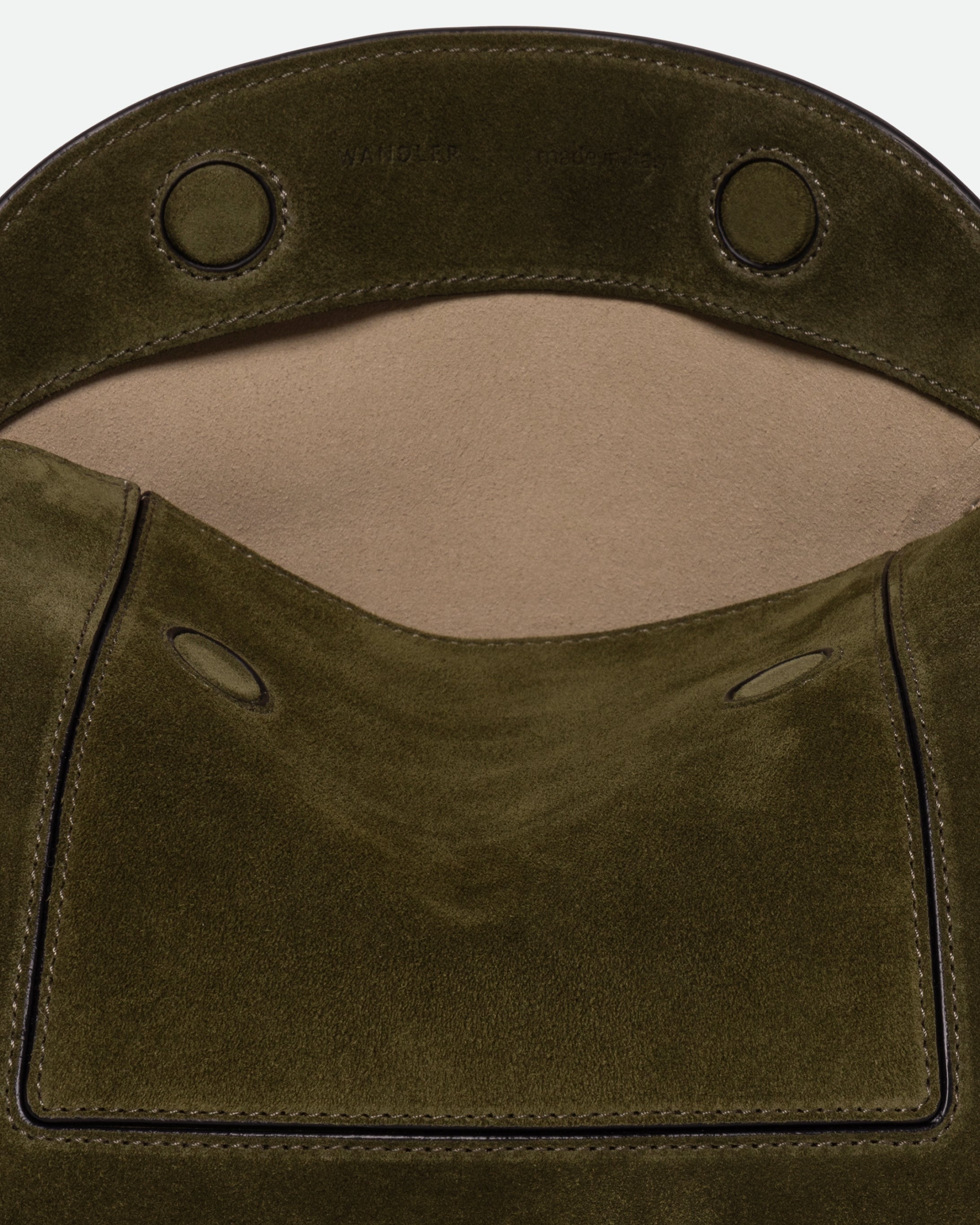 Penelope Slouch Bag - Olive Suede