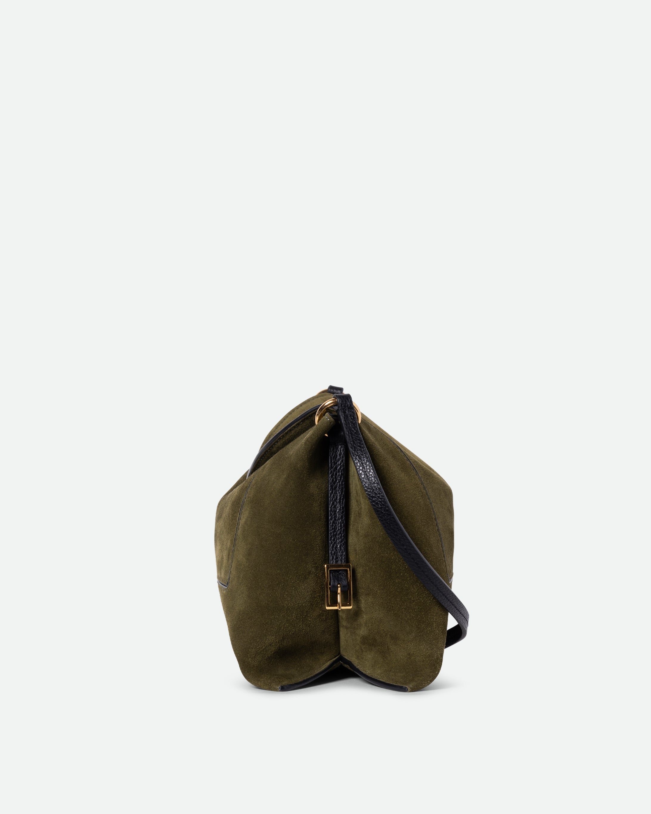 Penelope Slouch Bag - Olive Suede