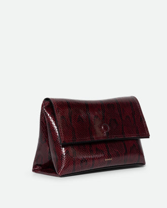 Jo Pouch Medium - Bordeaux Python