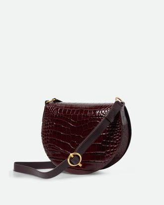 Kate Saddle Bag - Bordeaux Croco