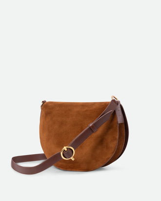 Kate Saddle Bag - Tan Suede