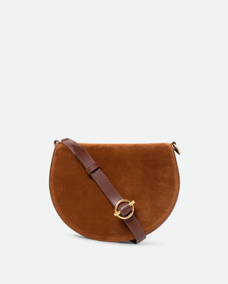 Kate Saddle Bag - Tan Suede