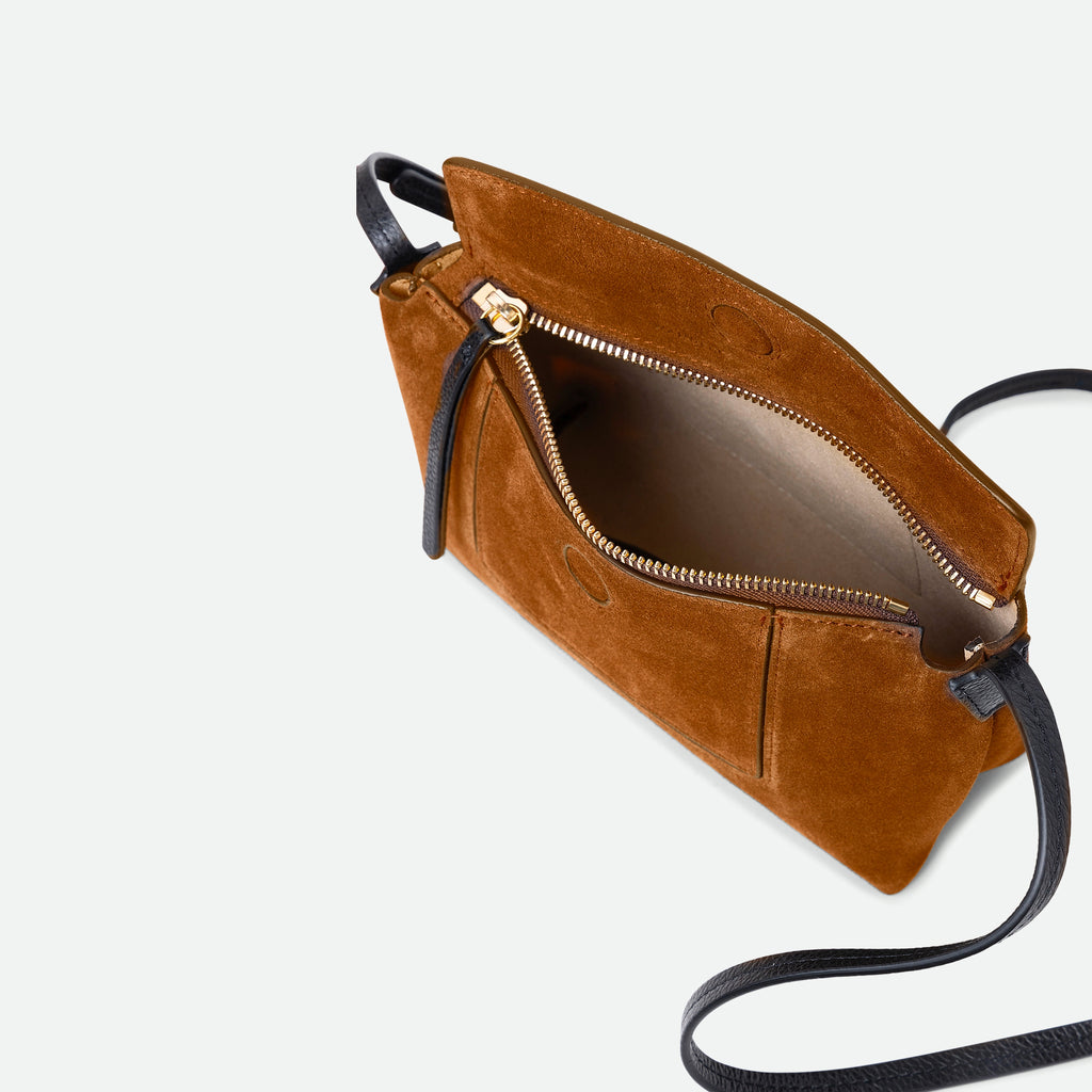 Penelope Slouch Mini - Cognac Suede – Wandler.com