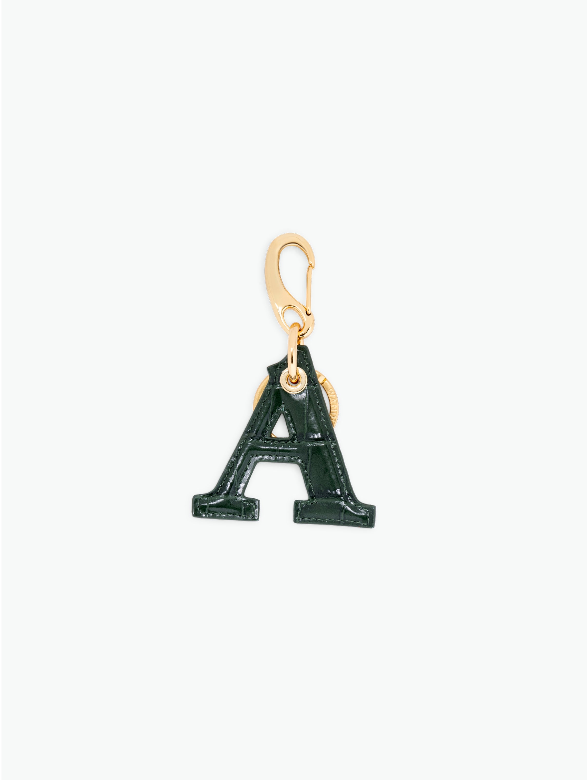 Bag Charm Letter - A - Olive Croco