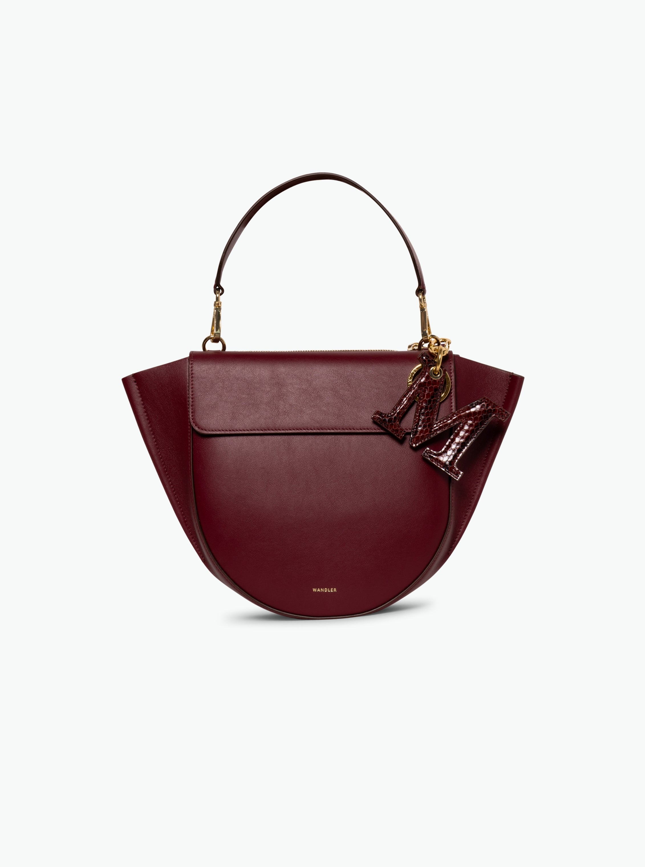 Bag Charm Letter - M - Bordeaux Python