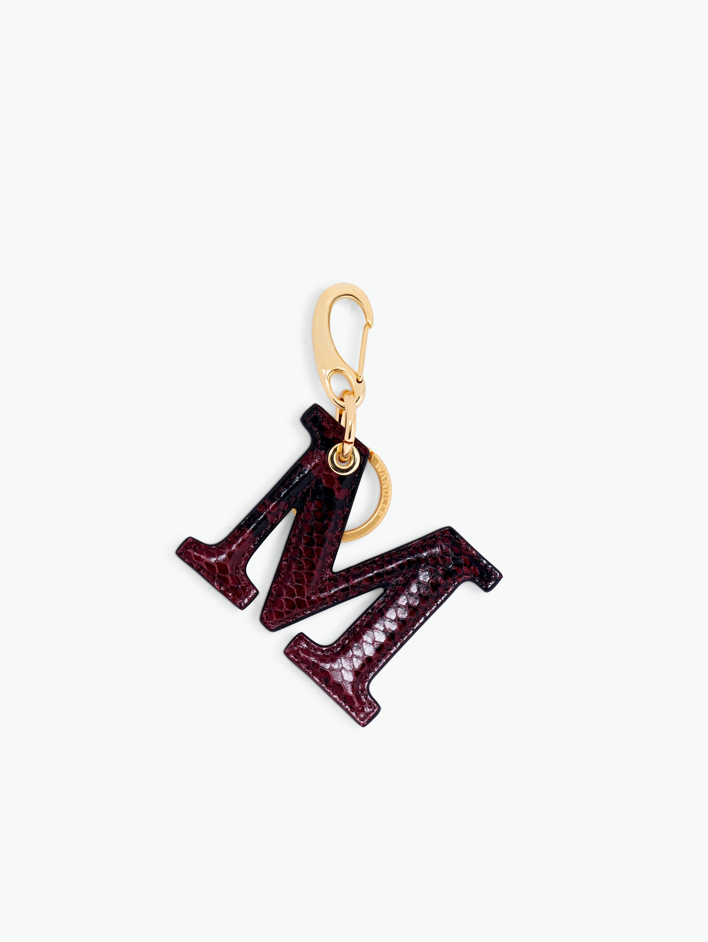 Bag Charm Letter - M - Bordeaux Python