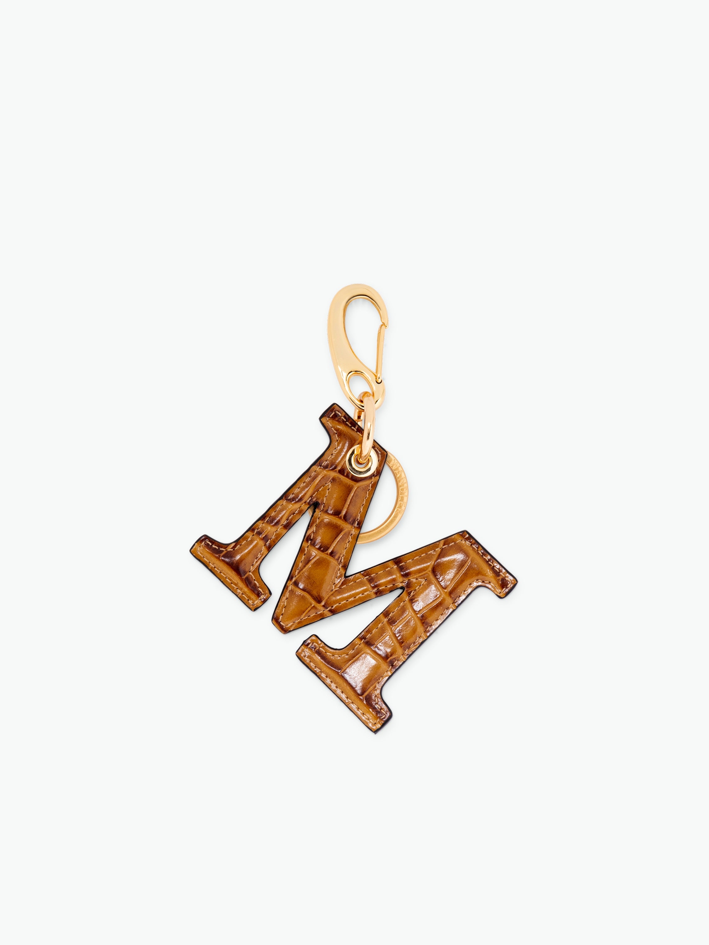 Bag Charm Letter - M - Saddle Croco