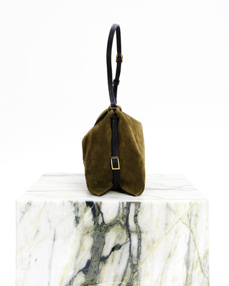Penelope Slouch Bag - Olive Suede