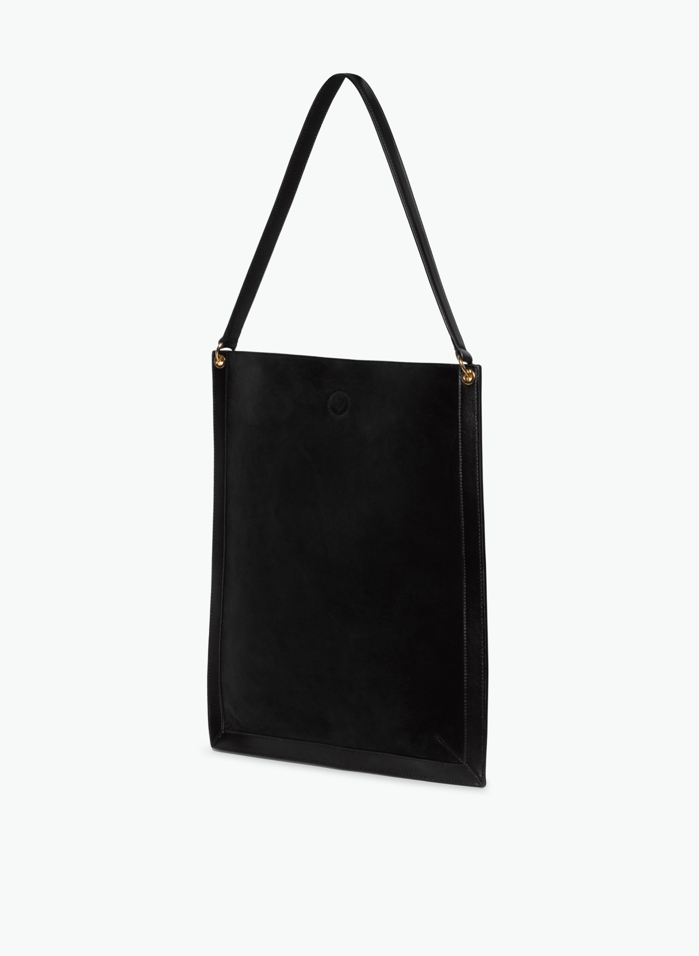 Penny Tote - Black Suede / Black