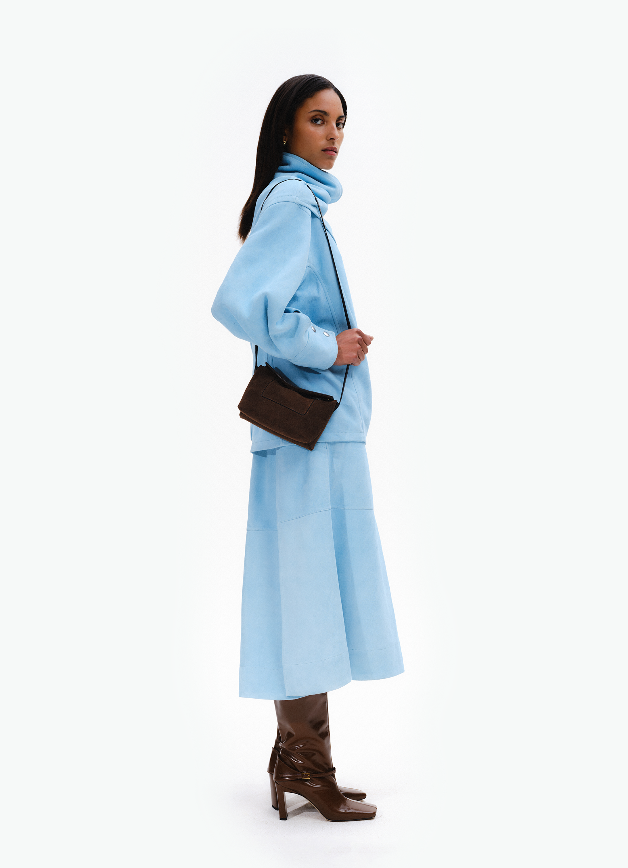 Penelope Slouch Mini - Palissander Suede