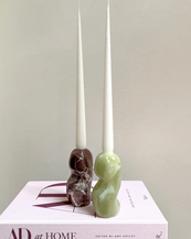 Erdnuss-Kerzenhalter-Set – Amarena / Verde