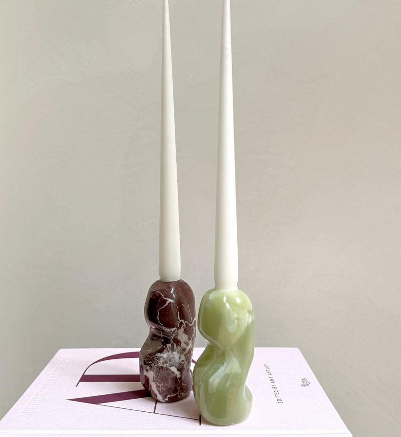 PRE ORDER Peanut Candle Holder Set - Amarena / Verde