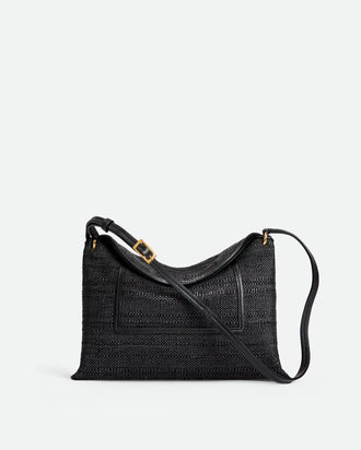 Penelope Slouch Bag - Black Raffia