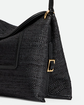 Penelope Slouch Bag - Black Raffia