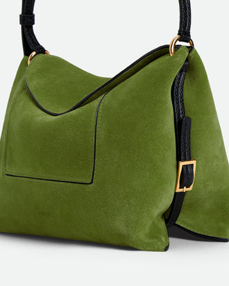 Penelope Slouch Bag - Verde Suede