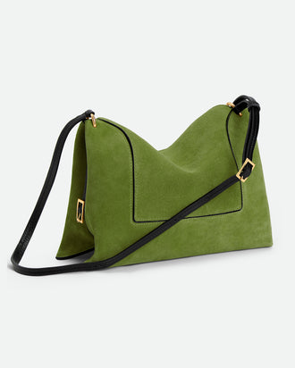 Penelope Slouch Bag - Verde Suede