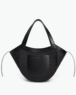 Hortensia Slouch Tote - Black Raffia