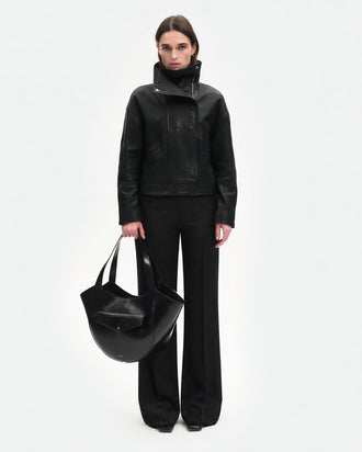 Hortensia Slouch Tote - Black Glaze