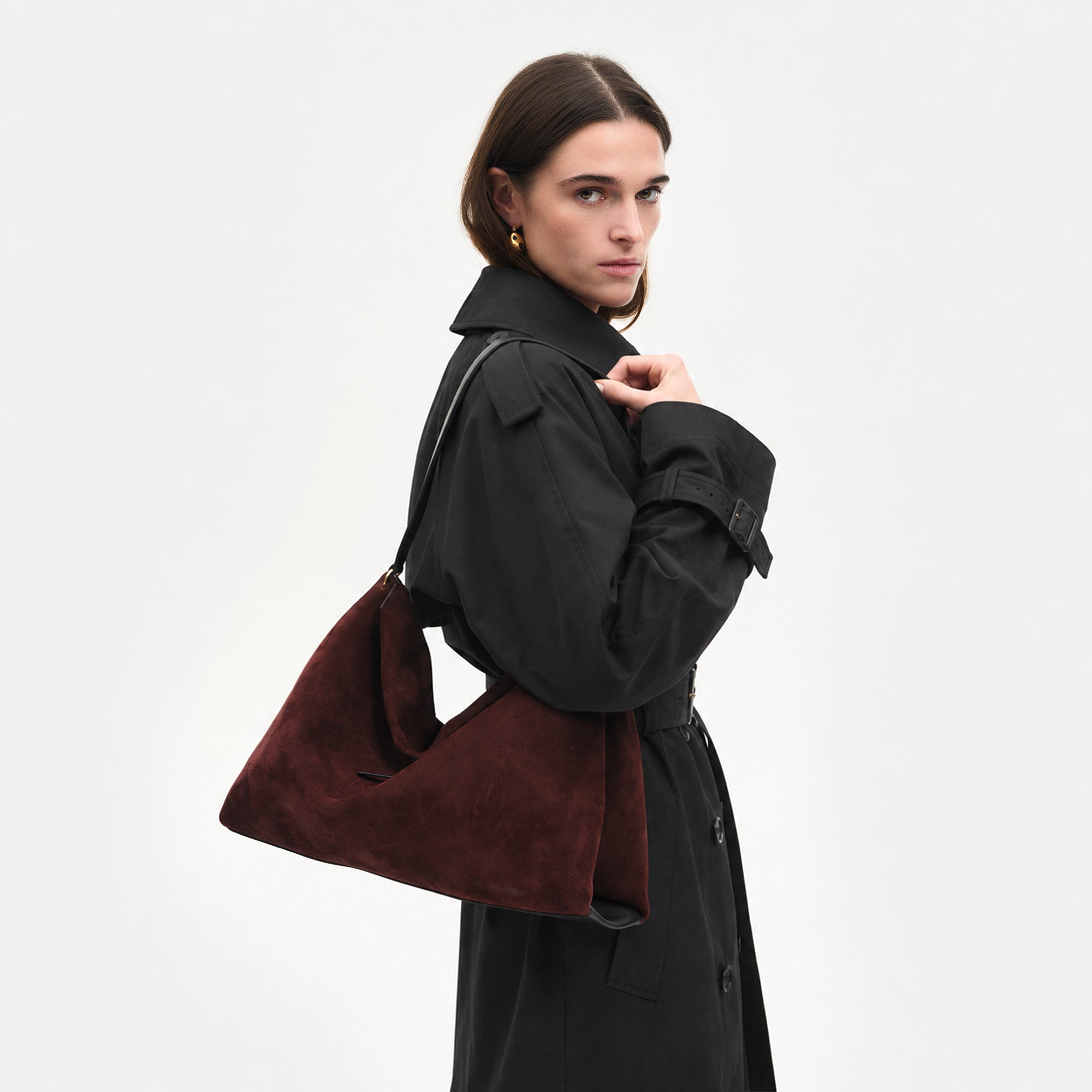 Penelope Tote - Acai Suede / Black – Wandler.com