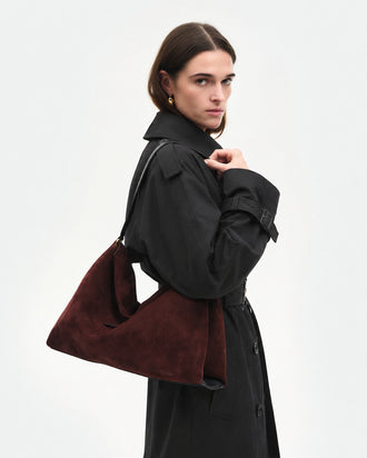 Penelope Tote - Acai Suede / Black