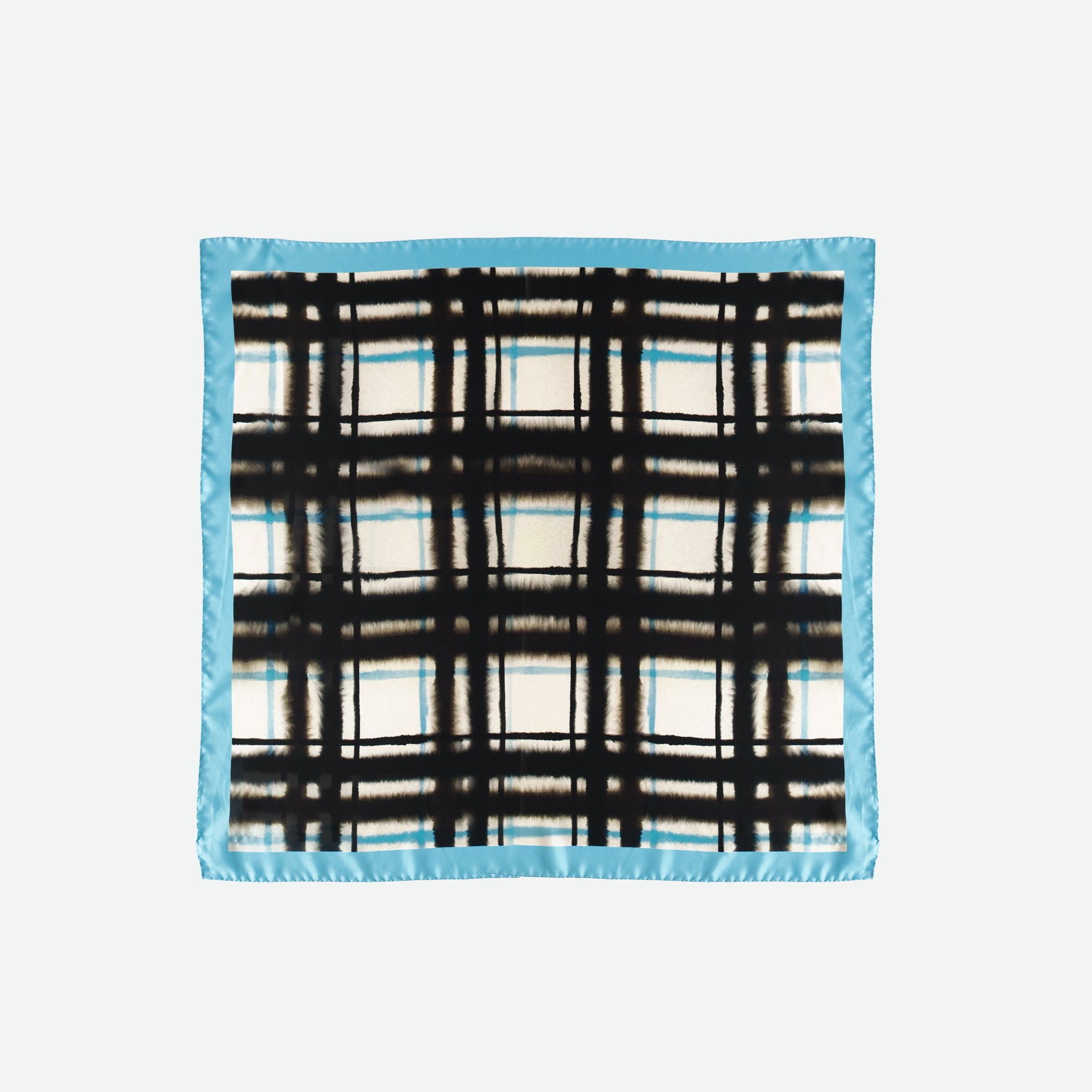 Silk Scarf 65 x 65 - Sky Check