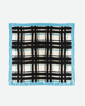 Silk Scarf 65 x 65 - Sky Check