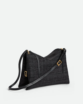 Penelope Slouch Bag - Black Raffia