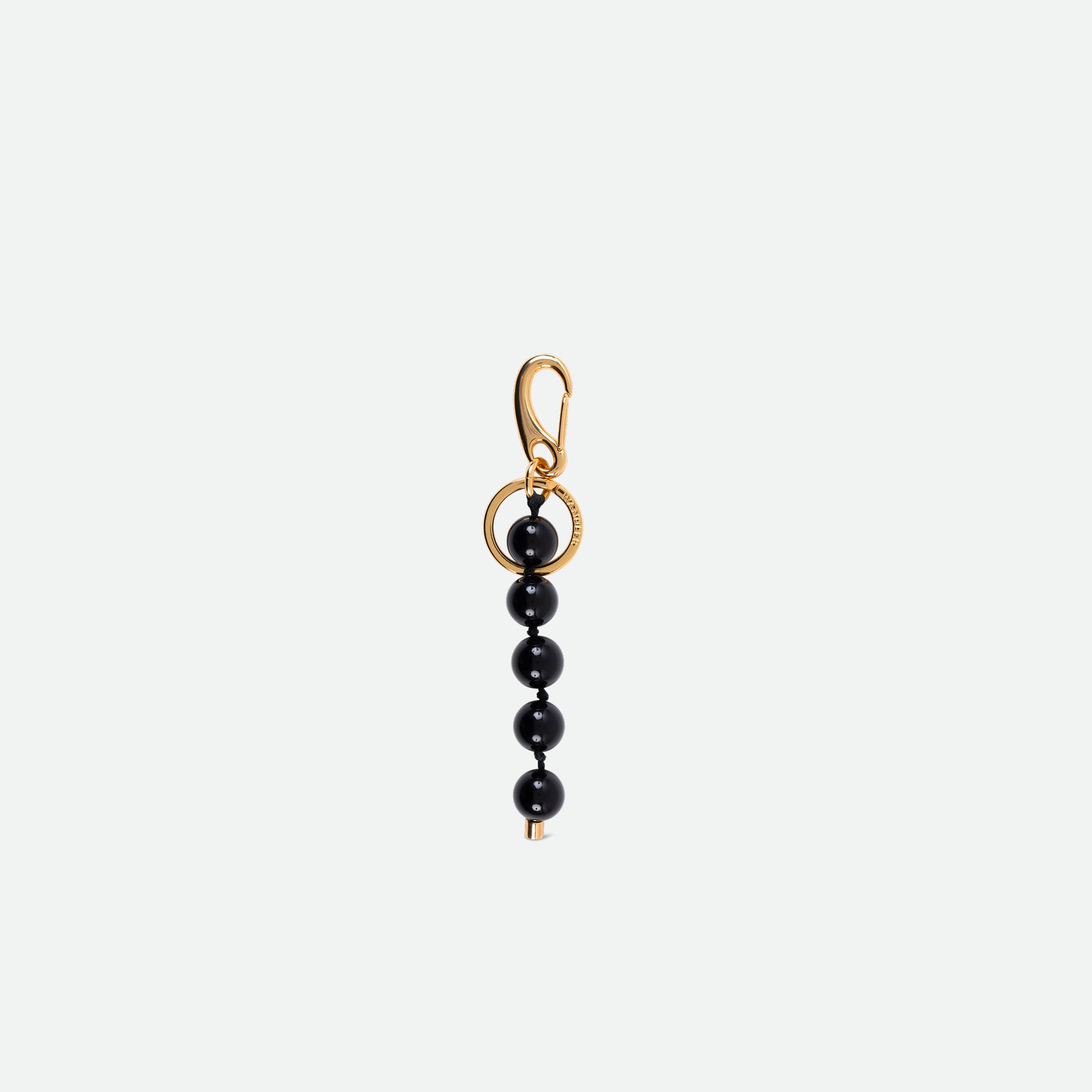 Wandler Bag Charm Onyx Black Beads, in the color black front view. 