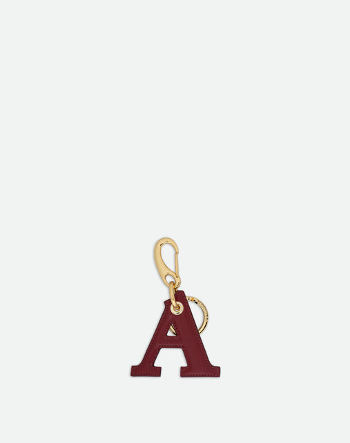 Bag Charm Letter - A - Mahogany
