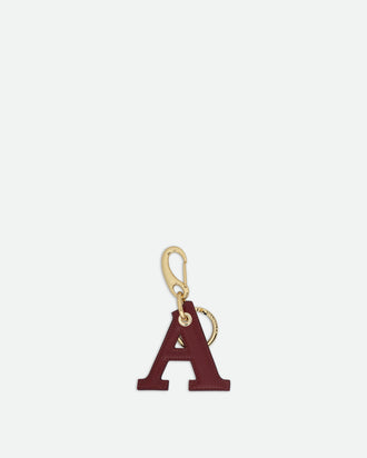 Bag Charm Letter - A - Mahogany