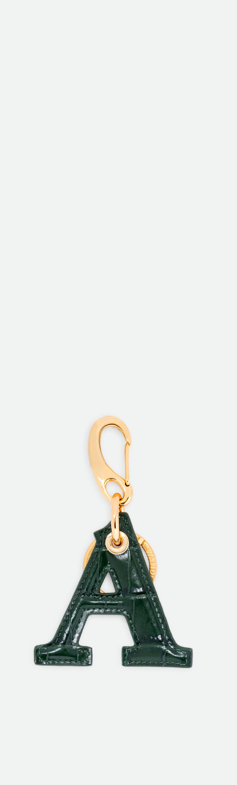 Bag Charm Letter - A - Olive Croco
