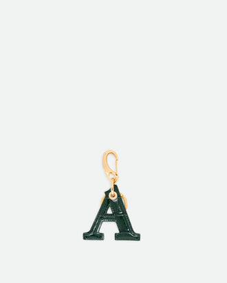 Bag Charm Letter - A - Olive Croco