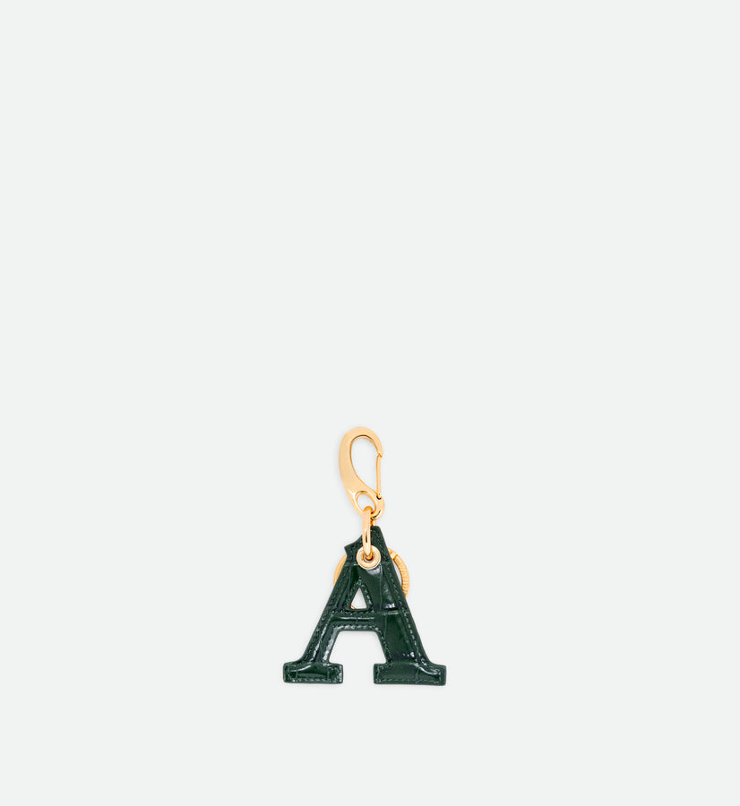 Bag Charm Letter - A - Olive Croco