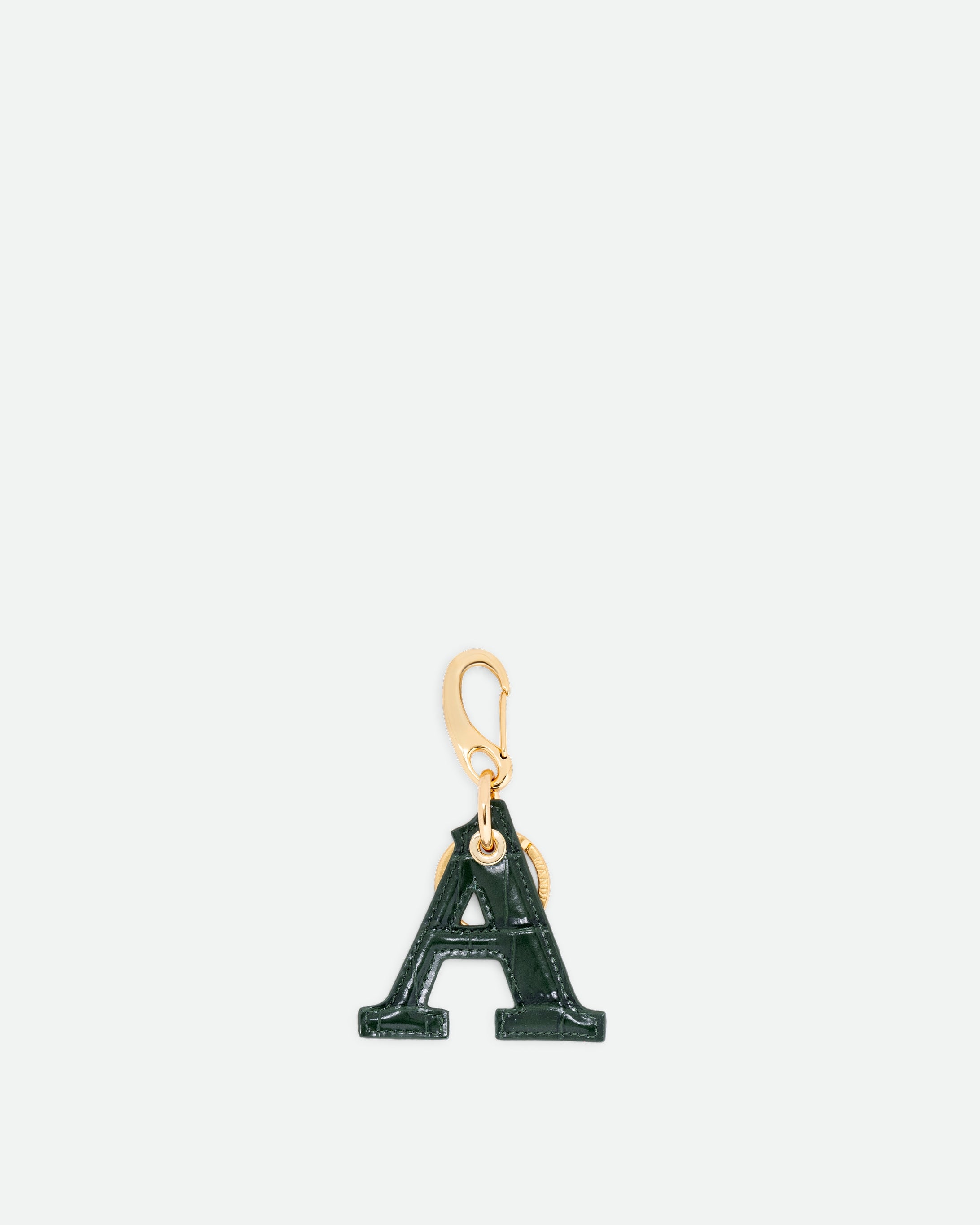 Bag Charm Letter - A - Olive Croco