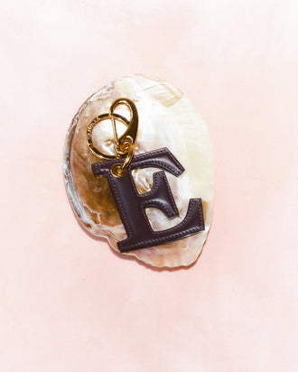 Bag Charm Letter - E - Grape