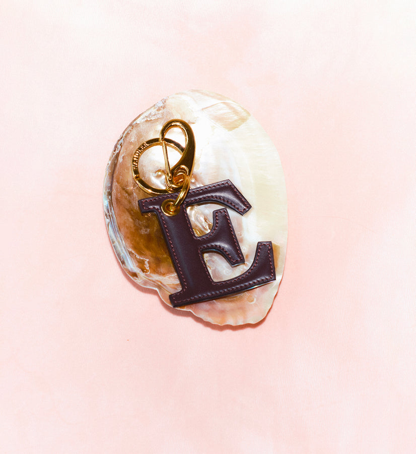 Bag Charm Letter - E - Grape