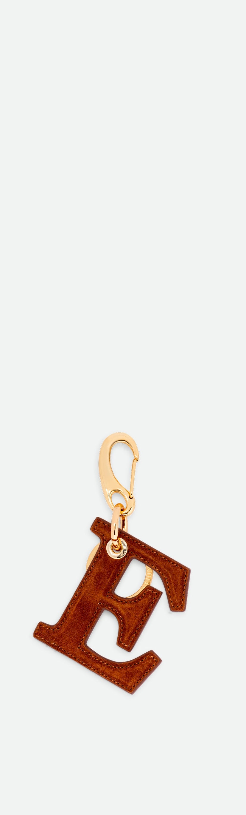 Bag Charm Letter - E - Tan Suede
