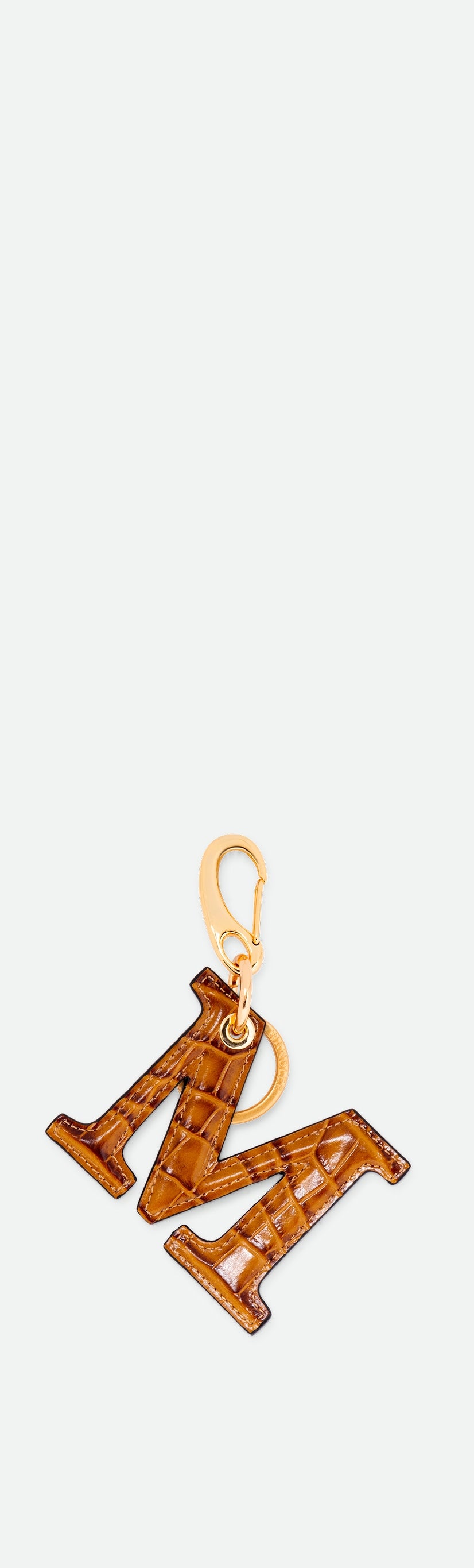 Bag Charm Letter - M - Saddle Croco