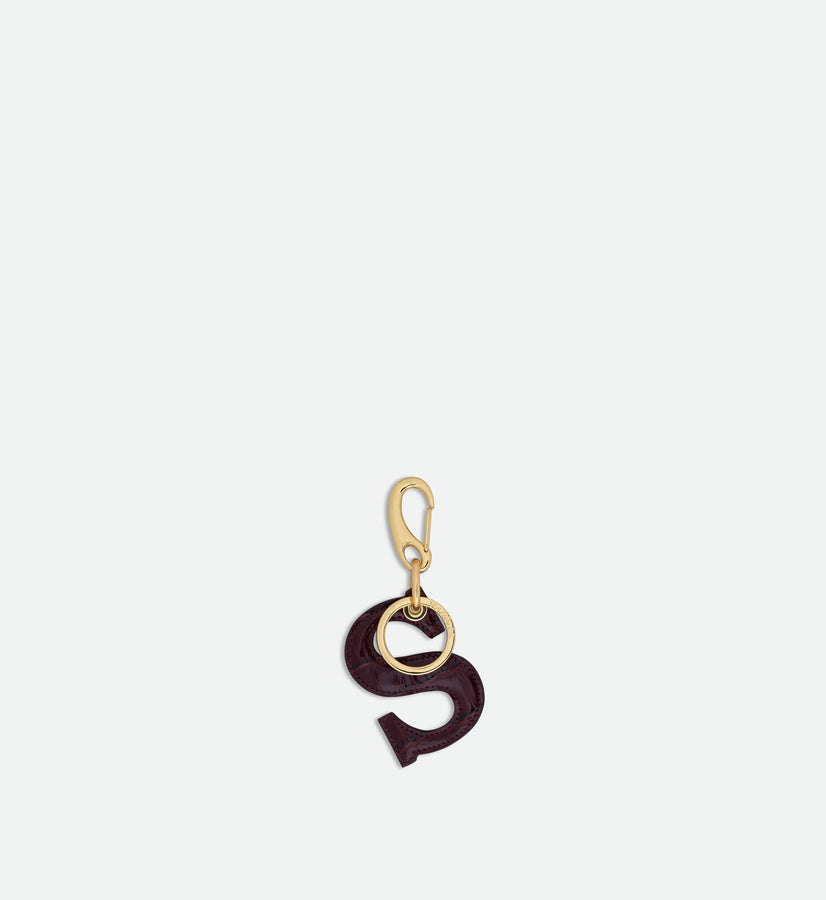 Bag Charm Letter - S - Bordeaux Croco