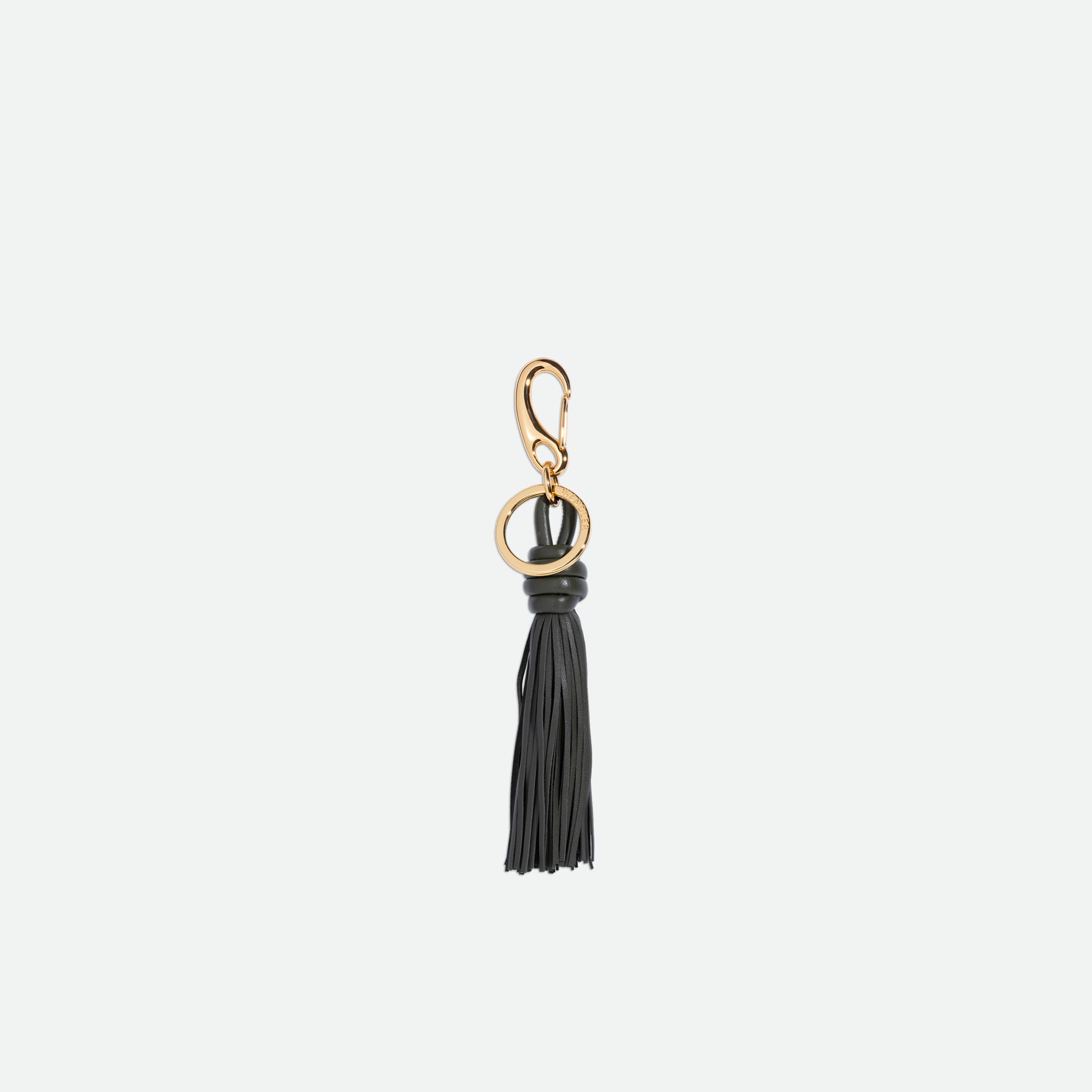 Wandler Bag Charm Olive Tassel, front view.