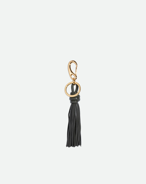 Wandler Bag Charm Olive Tassel, front view.