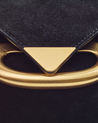 Veneto Shoulder Bag Small - Black Suede