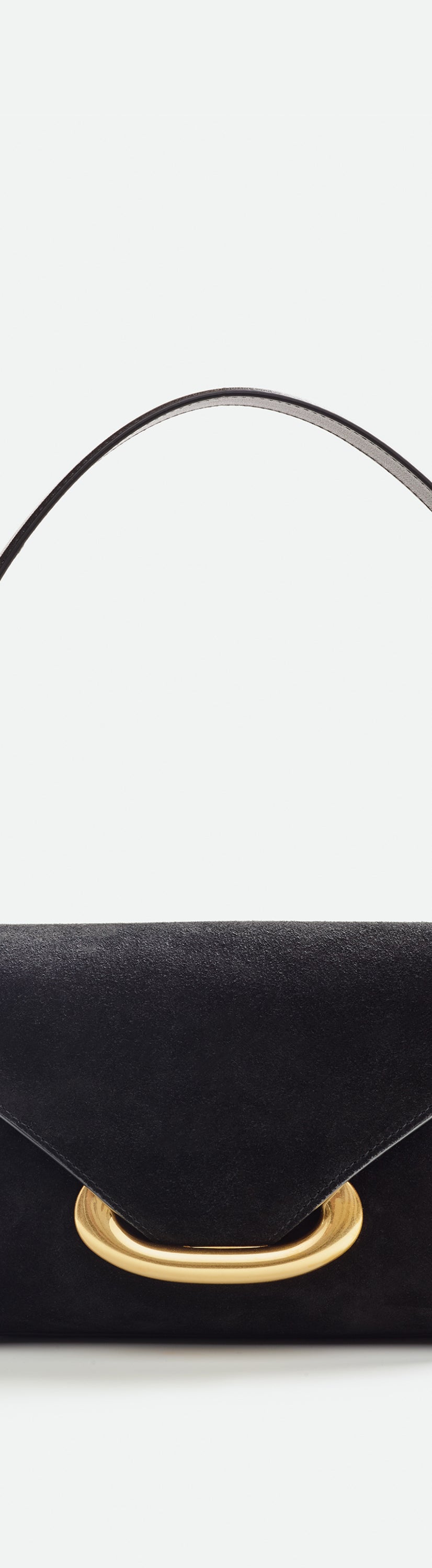 Veneto Shoulder Bag Small - Black Suede