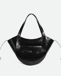 Hortensia Slouch Tote - Black Glaze