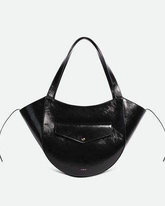 Hortensia Slouch Tote - Black Glaze
