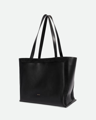 Ida Tote Medium - Black / Black Suede